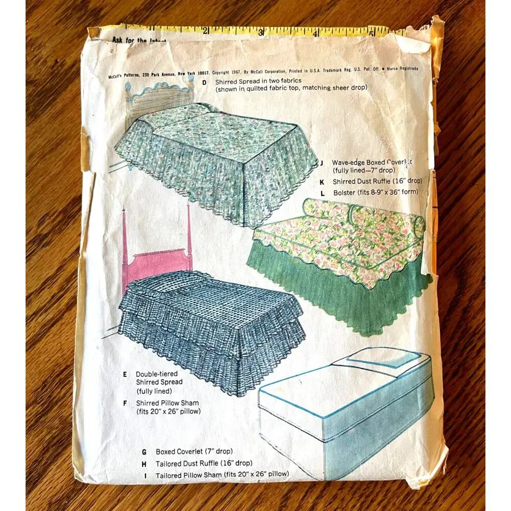 UNCUT Vintage 1960s McCalls 8686 Home Sewing Pattern Bed Covers Twin Full